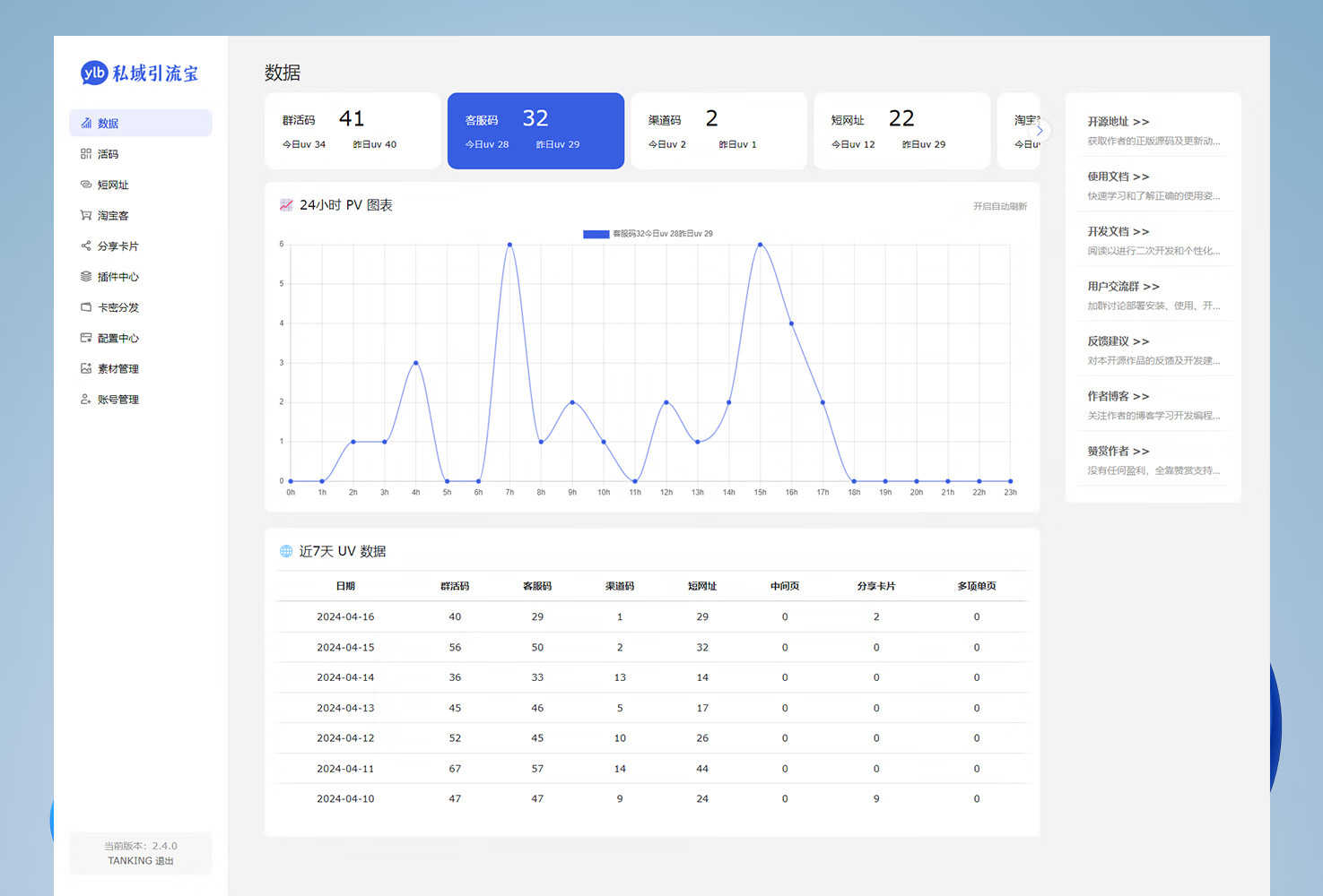 功能强大的私域引流宝PHP源码 活码+短链+分享卡片+多用户